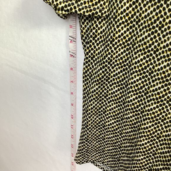 Worthington Womens Blouse Size L Snake Print Short Sleeve Crossover Stretch - Picture 10 of 12